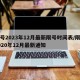 限号2023年12月最新限号时间表/限号2020年12月最新通知